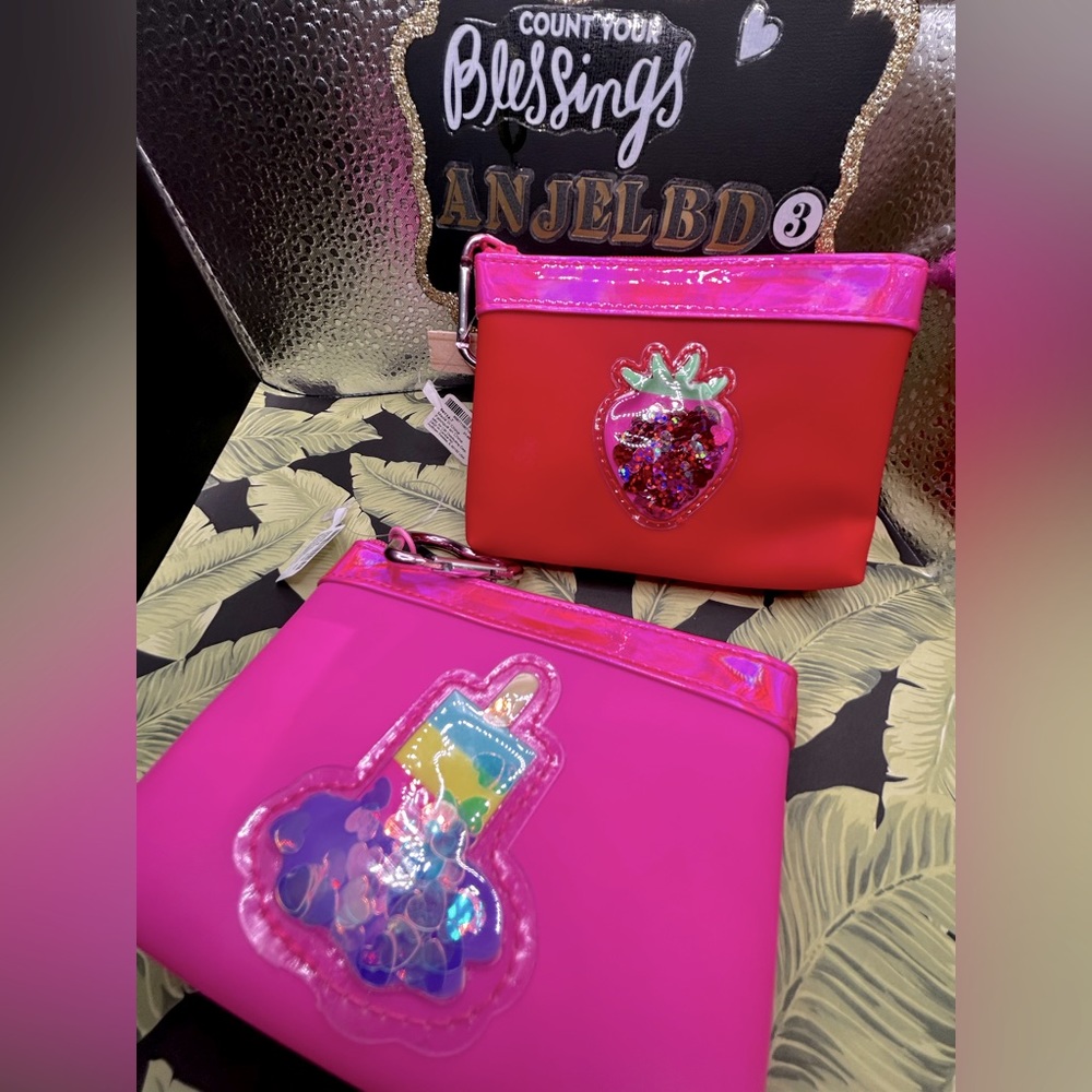CLAIRE’S Pouch Bundle! 5”x4” Pink/Red NWT!!